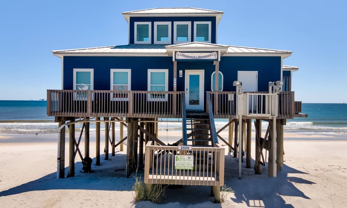 Dauphin Island House | The beach is your backyard in this gulf-front cottage!