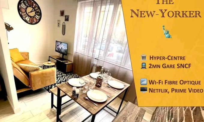 Centre Ville Apartment | The New-Yorker - hyper centre- 2mn gare SNCF - Wi-Fi Netflix gratuit
