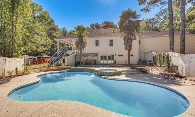 Ellenwood House | Theater Room + Gazebo: Luxury Retreat in Ellenwood