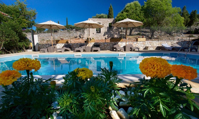 Vasilikiadhes Villa | Theatrical position, large pool, 5 acres estate, lush garden, near Fiscardo