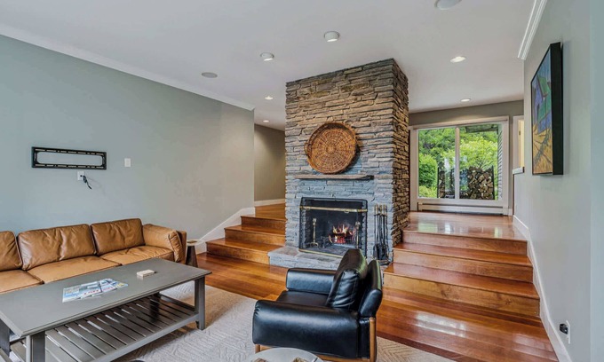 West Hartford House | Three Decks Hot Tub Fire Table - DeckHouse Retreat