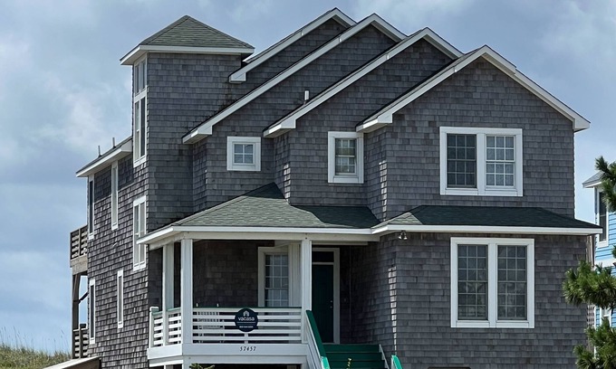 Hatteras House | Three-story beachfront home with private pool, hot tub, decks, & ocean views