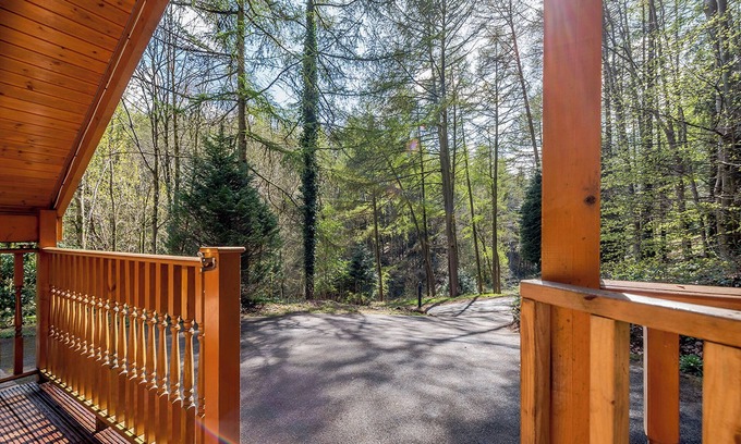 Westleigh Ski Chalet | Timber lodge set in an elevated position with views of the lake.