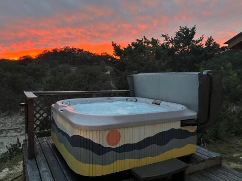 Lakehills Ski Chalet | Tiny Cabin w hot tub & pool surrounded by nature