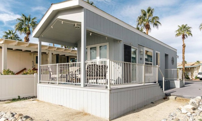 Desert Hot Springs House | Tiny Desert Home with Deck & Mineral Pools!