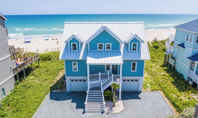 Village of Stump Sound House | Topsail's Treasure #148 - Oceanfront Home w/Community Pool & Sound Access!