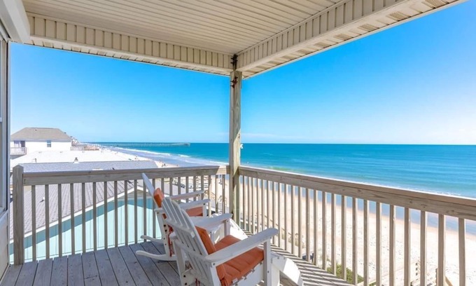 Surf City House | Topsail State of Mind - 4BR Oceanfront Home; Elevator; Covered Porch