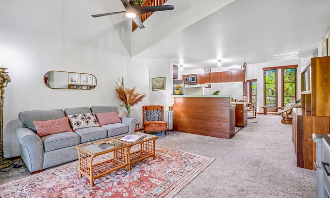 Poipu Apartment | Two-story condo in central Poipu with lanai, pool & W/D - walk to Baby Beach