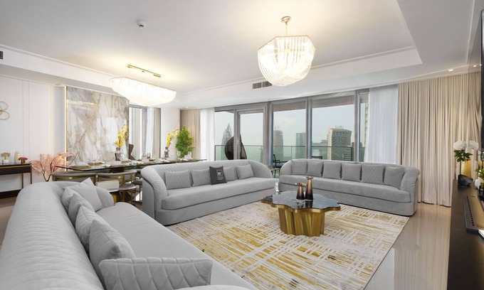 Downtown Dubai Apartment | Ultra Chic High-Floor Apt w/Direct Burj Khalifa & Fountains Views