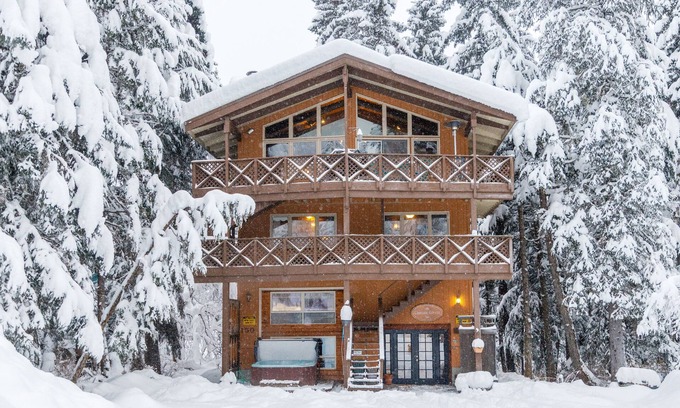 Alyeska Ski Chalet | Unique home with hot tub, 2 kitchens, fireplace & game room - near lifts