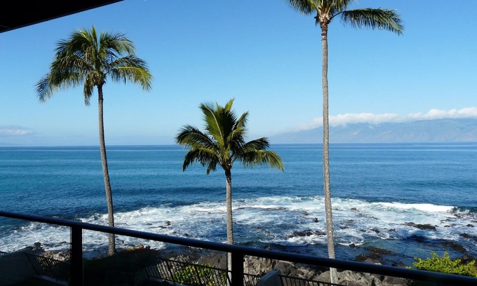 Napili Condo | Unobstructed view of Molokai from our Lanai. Watch the Whales!