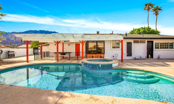 Racquet Club South House | Updated mid-century gem with private pool, spa, gas grill, and free WiFi