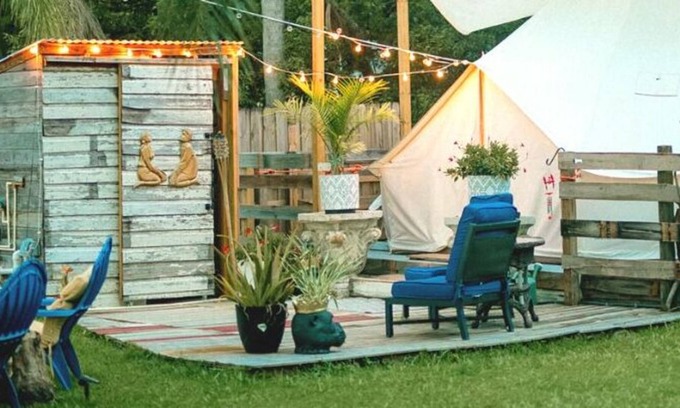 Baldwin Park RV Rental | Urban Lakefront Yurt Romantic Glamping Near Vibrant City Activities