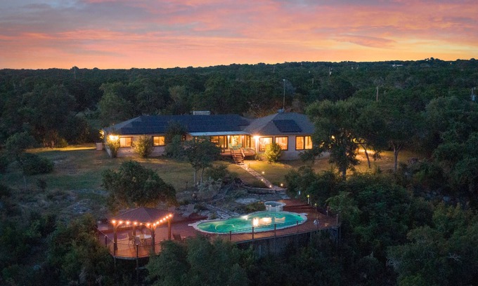Wimberley House | Valley View - Hill Country home with swimming pool, hot tub, beautiful hillside view!