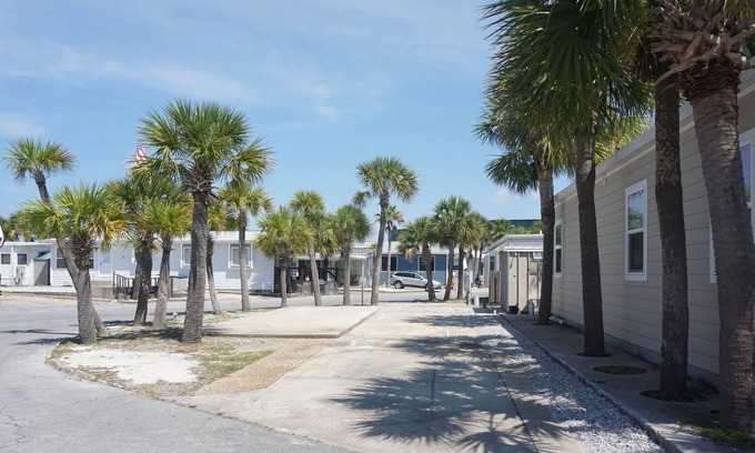 Lower Grand Lagoon RV Rental | Venture Out Vacations RV Lot Accommodates up to 36FT Pool and Beach access