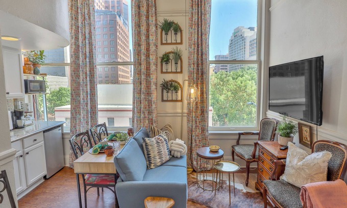 Main - Military Plaza Apartment | View of Riverwalk frm 1 BR King Bed Apt