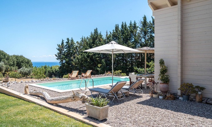 Karavados Villa | Villa 'Driftwood' with Sea View, Wi-Fi and Air Conditioning