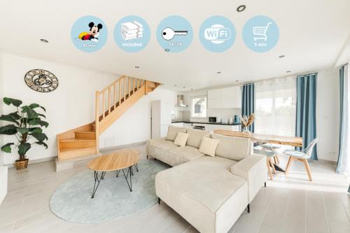 Coupvray Apartment | Villa Fantasia - 10 min Disneyland - 8 people