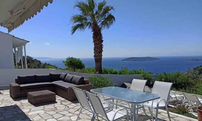 Katsarou Villa | Villa Kalliope theater-like sea views, 3 bedrooms