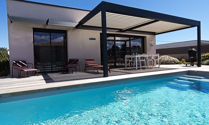 Lecci House | Villa Posidonie, 5 Pers, Clim et Piscine Chauffée