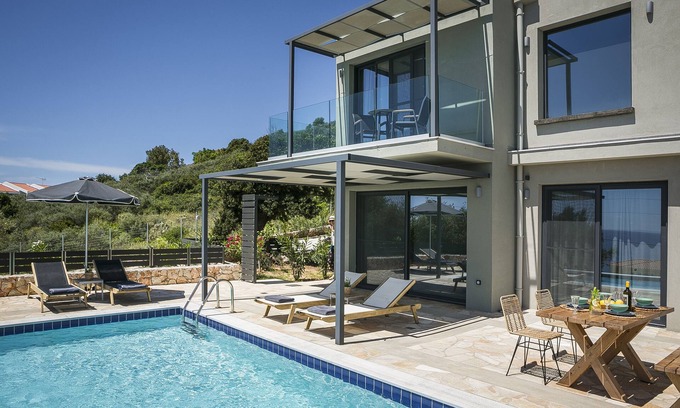 Eleios-Pronnoi Villa | Villa Sea Front, brand new villa in an enviable location with stunning sea views