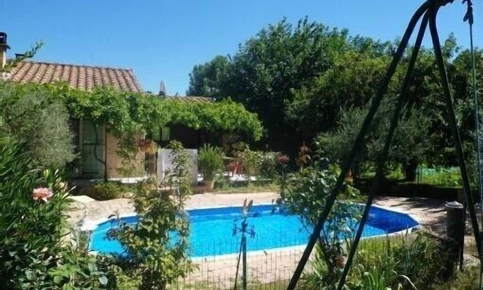 Mornas Villa | Villa sleeps 8, 2 shower rooms, summer kitchen, heated pool, shaded parking.