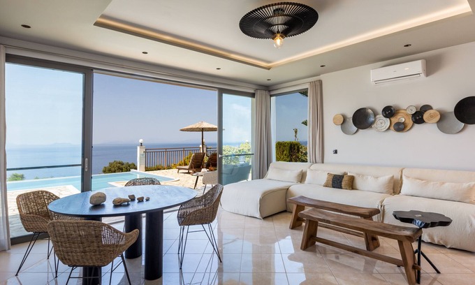 Eleios-Pronnoi Villa | Villa with private pool - endless sea view/mountain view - Villa Di Capri