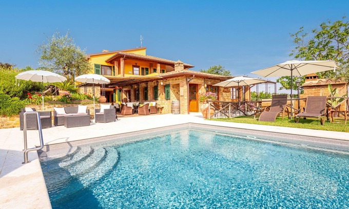 Montaione Villa | Villa with WIFI, pool, A/C, TV, patio, pets allowed, panoramic view, close to San Gimignano