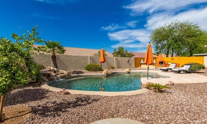 South Mountain House | Waterfall Pool Oasis, Large Master Suite, Outdoor Fireplace