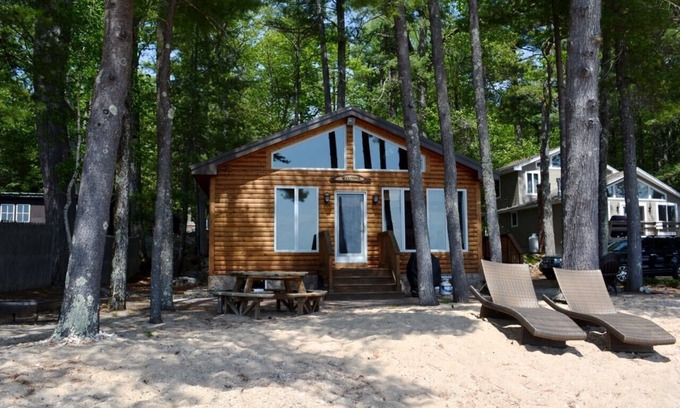 Thompson's Point Cabin | Waterfront cabin with private Sebago Lake Beach