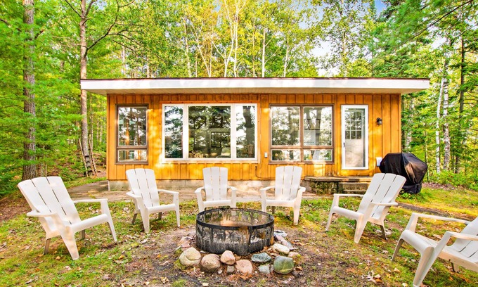 Rhinelander Cabin | Waterfront cottage on Nose Lake with 270-degree lake view, dock & firepit
