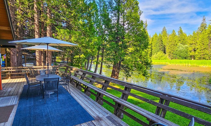 Sierra Cedars House | Waterfront getaway with fireplace & furnished deck - close to lake