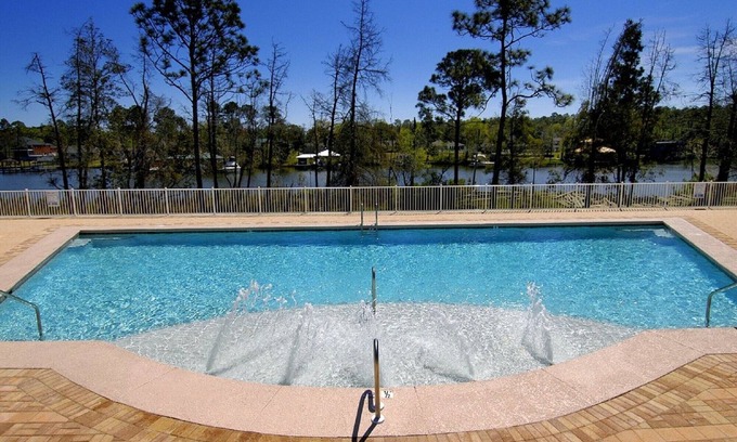 Foley Condo | Waterfront - great fishing, peaceful & quiet, yet close to Tanger Outlets & OWA