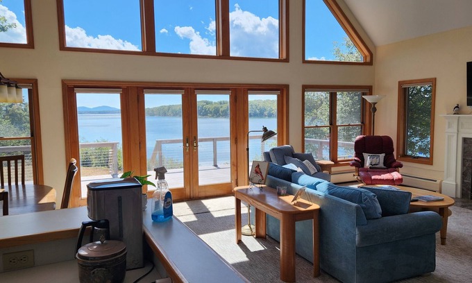 Lamoine House | Waterfront home with beautiful views of MDI and mountains.