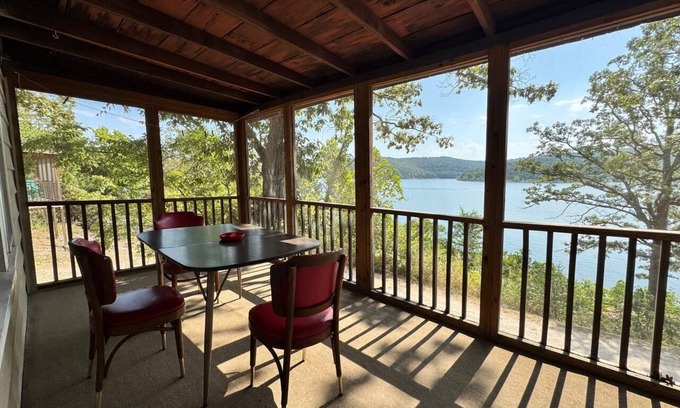 Boulder Point Cabin | Waterfront Lovers Cabin w/Pool + Dock. Pet-Friendly!