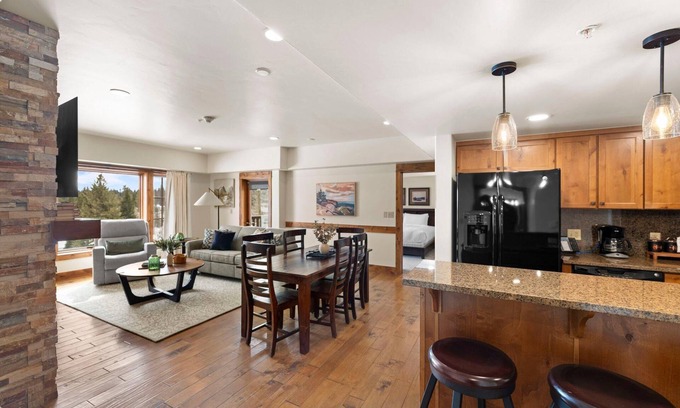 Tamarack Condo | Welcoming Condo|Fireplace and Patio