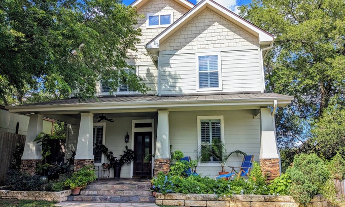 Leander House | Welcoming home overlooking lake with forested hill country views