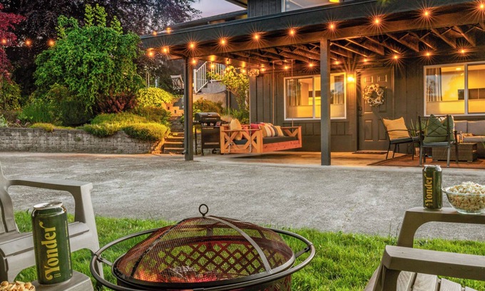 Port Angeles House | West Nine Retreat with Outside Swing Bed & Views