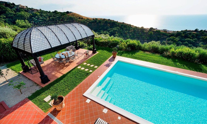 Capo d'Orlando Villa | Wonderful private villa with A/C, WIFI, private pool, TV, terrace, panoramic view and parking