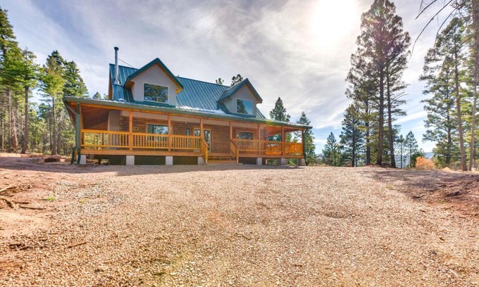 Angel Fire House | Wraparound Porch and Forest Views Angel Fire Cabin