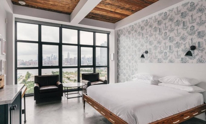 Williamsburg Hotel | Wythe Hotel l Manhattan View King l Luxe Bed & Skyline Views
