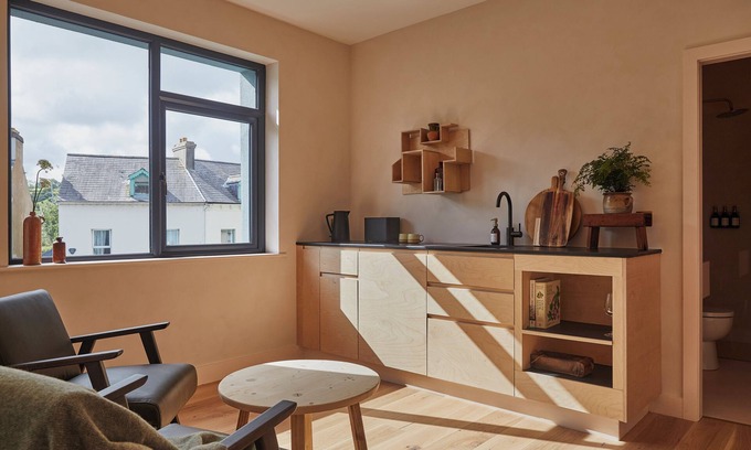 Ballycastle Apartment | Yarn - Milo is a spacious luxury suite king size bed, bathroom & living/kitchen