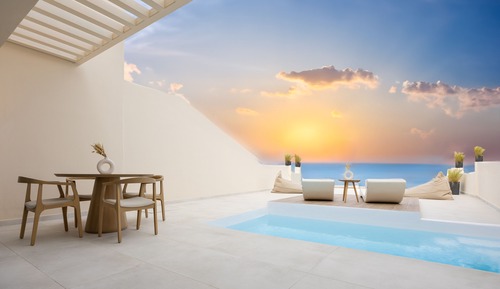 Maisonette Suite with Private Heated Pool & Sea View