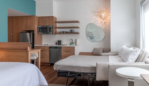 Studio, 1 King Bed with Sofa bed (Mobility/Hearing Accessible, Tub)