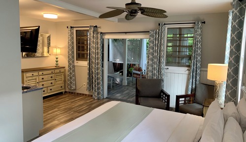 Fish Tail Palm Premium King Suite, 1King bed, Large Patio area in Garden, Ground Floor