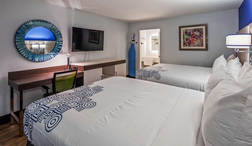 Standard Room, 2 Queen Beds, Non Smoking, Refrigerator & Microwave