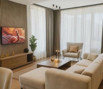 Deluxe Two-Bedroom Apartment with Garden View