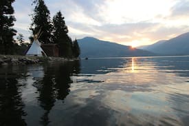 Sandpoint Other | Tipi on private beach at Lake Pend Oreille ranch