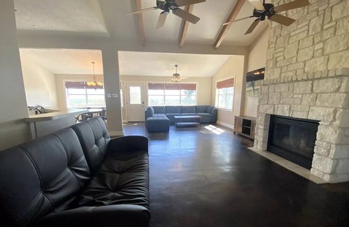 Brenham House | Hilltop getaway w/sweeping views & pool/hot tub
