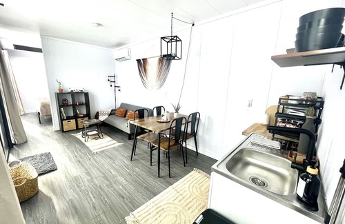 Trimble Cabin | WYLD Durango Glass Cave Hot Springs King One Bedroom Kitchenette, Plush Robes